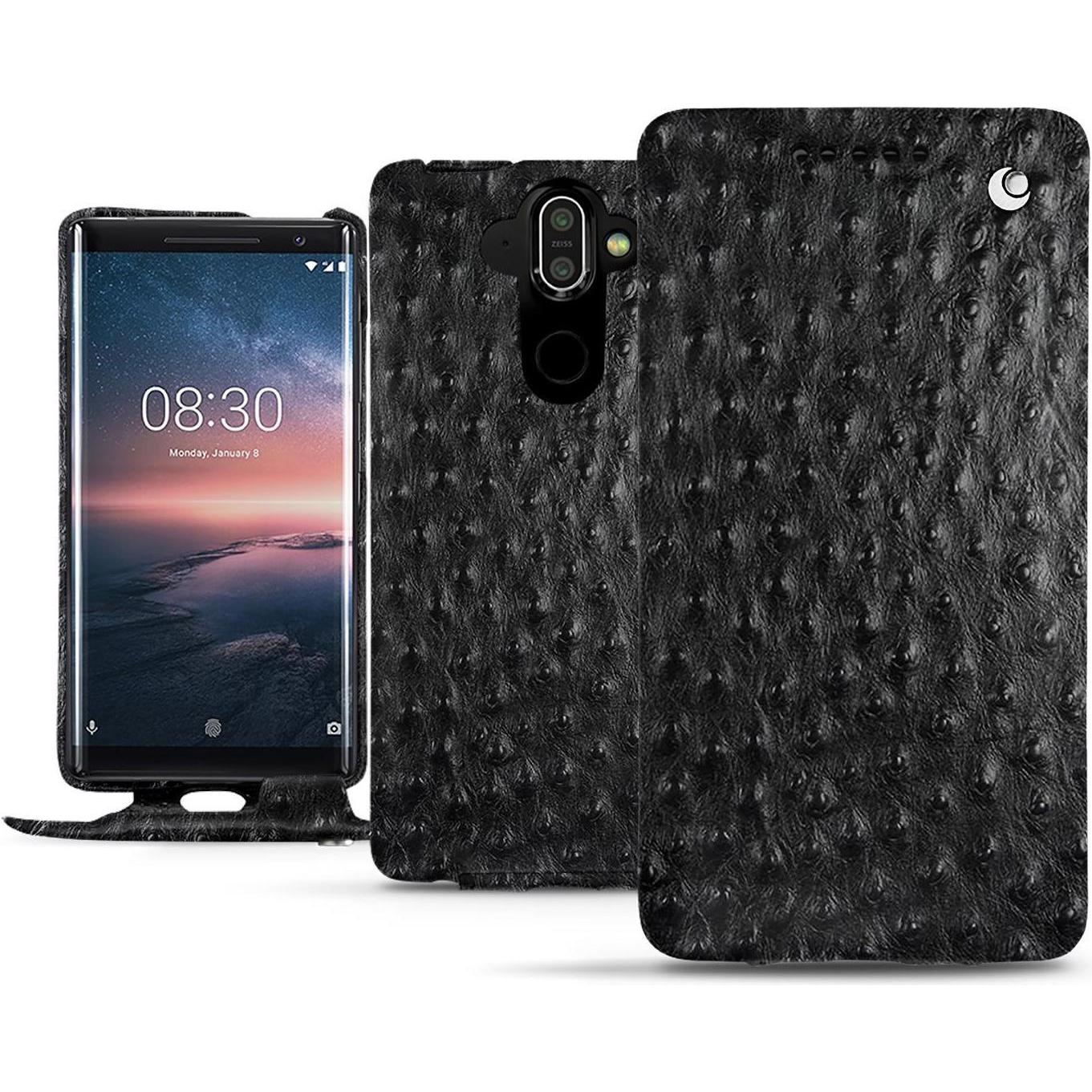 Thumbnail - Noreve Lederschutzhülle vertikal (Nokia 8 Sirocco), Smartphone Hülle, Schwarz