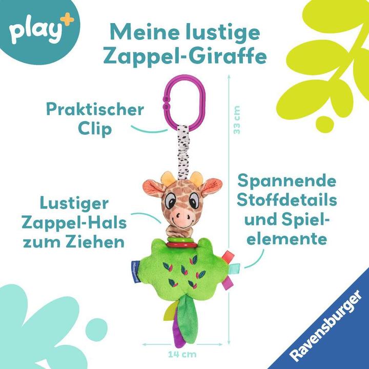 Produktbild Ravensburger 4851 play+ Zappel-Giraffe, Kuscheltier mit lustigem Spieleffekt, Baby-Spielzeug ab 0