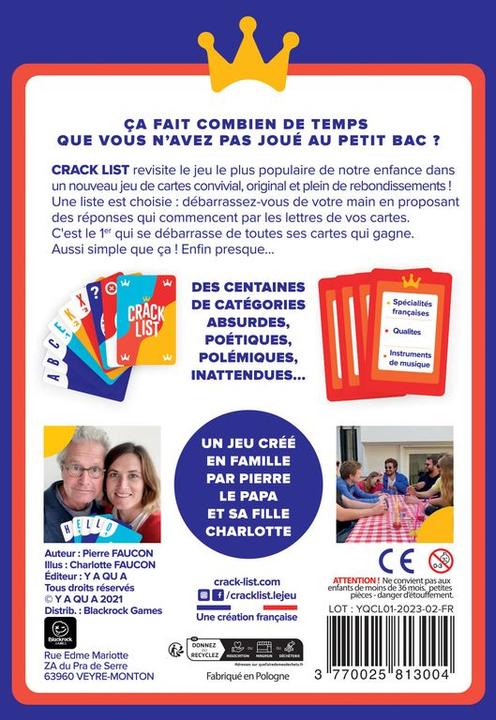 Immagine prodotto Blackrock games Crack List (Français) (Francese)