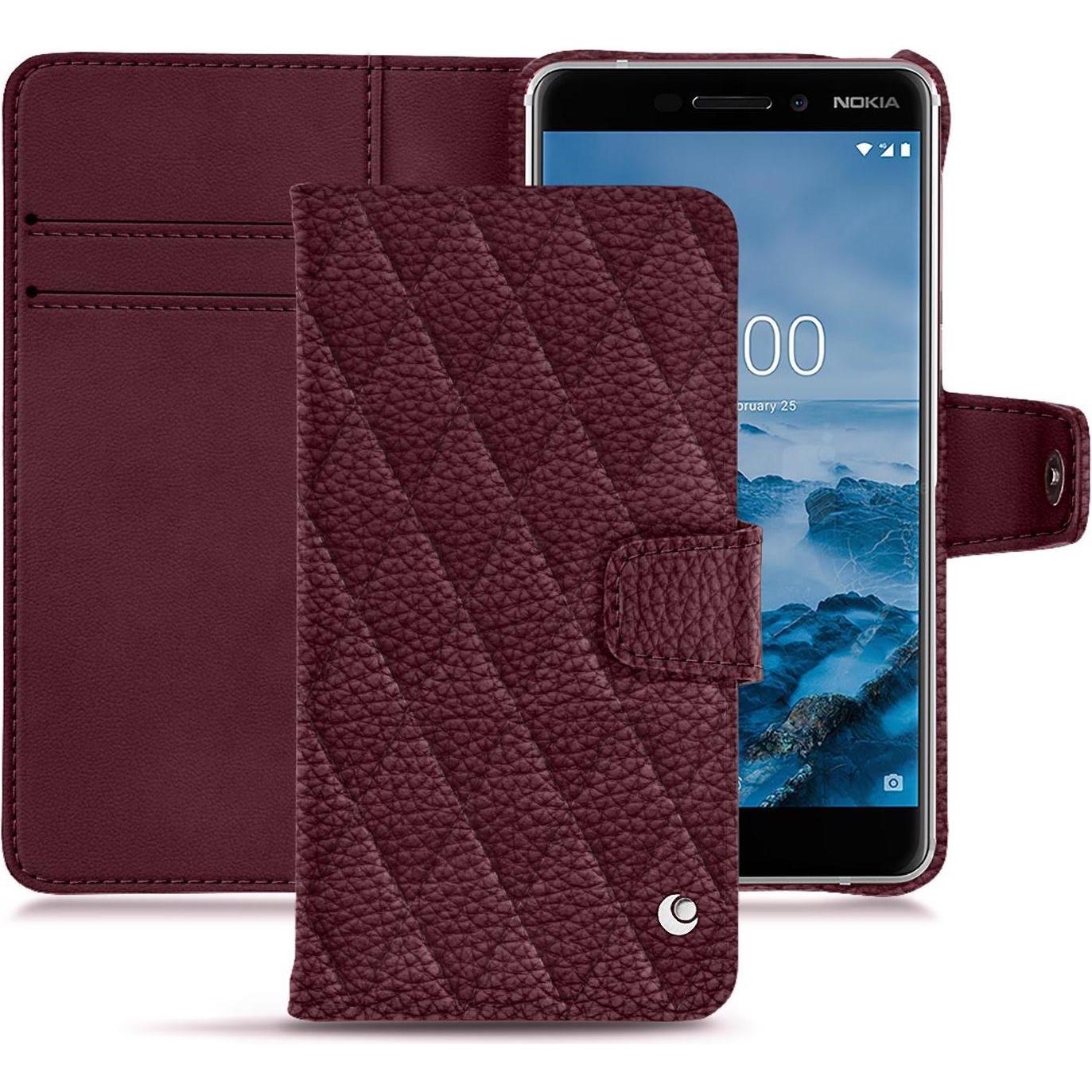 Noreve Lederschutzhülle Wallet (Nokia 6 (2018)), Smartphone Hülle, Violett