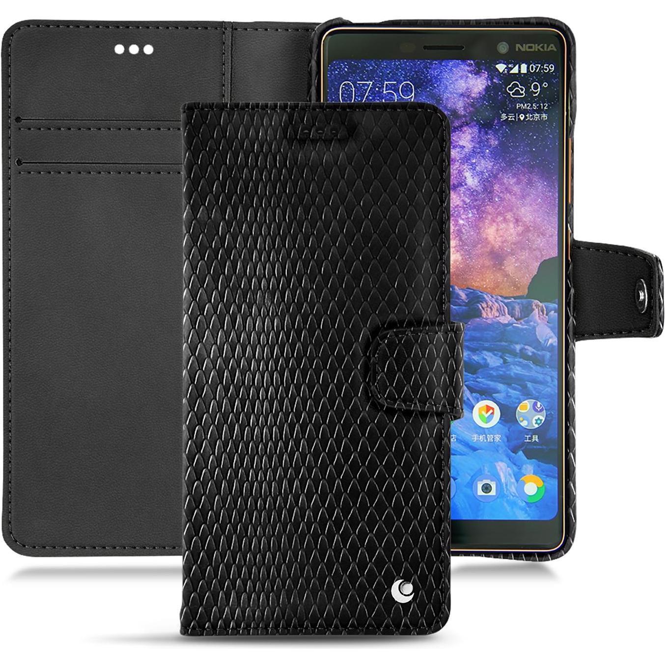 Thumbnail - Noreve Lederschutzhülle Wallet (Apple iPhone 7 Plus), Smartphone Hülle, Schwarz