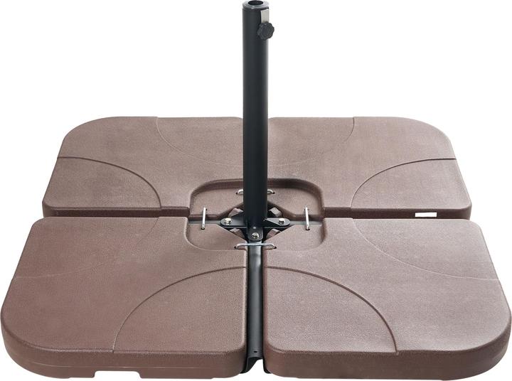 Actual product image Beliani Weighting plates for parasol stand brown 4 pieces fillable CARIA