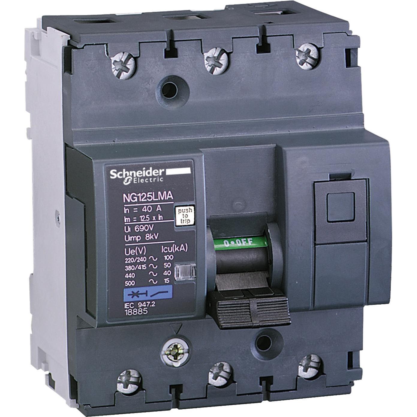 Thumbnail - Schneider Electric, Schutzschalter, Leistungsschalter NG125LMA, 3P, 25A, MA 18884