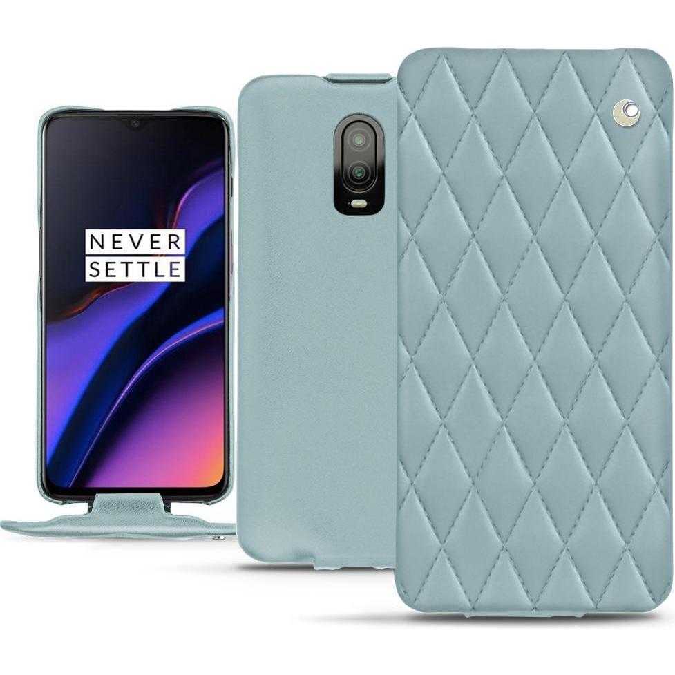 Noreve Lederschutzhülle vertikal (OnePlus 6T), Smartphone Hülle, Blau