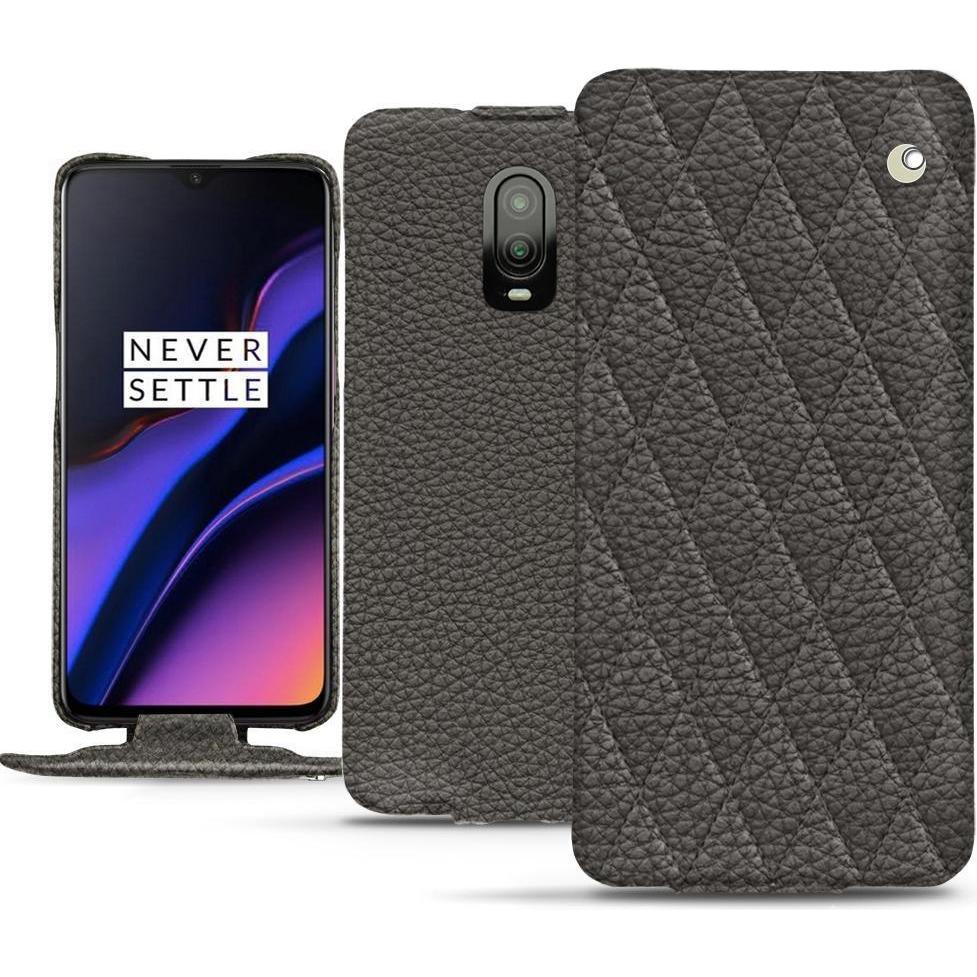 Thumbnail - Noreve Lederschutzhülle vertikal (OnePlus 6T), Smartphone Hülle, Grau