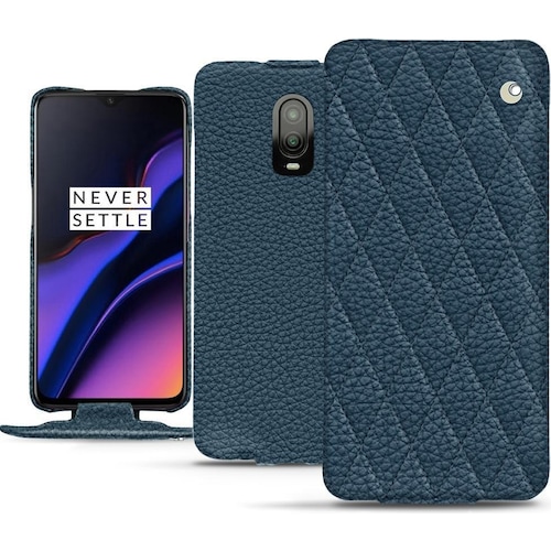 Noreve Lederschutzhülle vertikal (OnePlus 6T), Smartphone Hülle, Blau