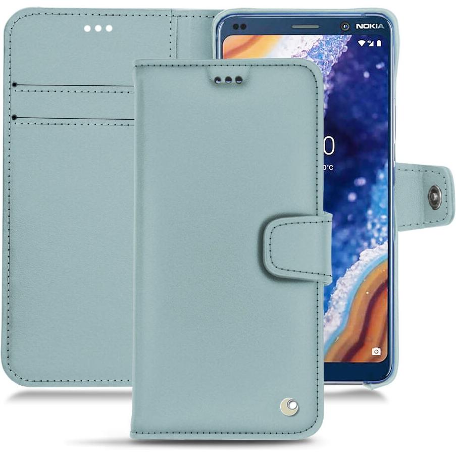 Noreve Lederschutzhülle Wallet (Nokia 9 PureView), Smartphone Hülle, Blau