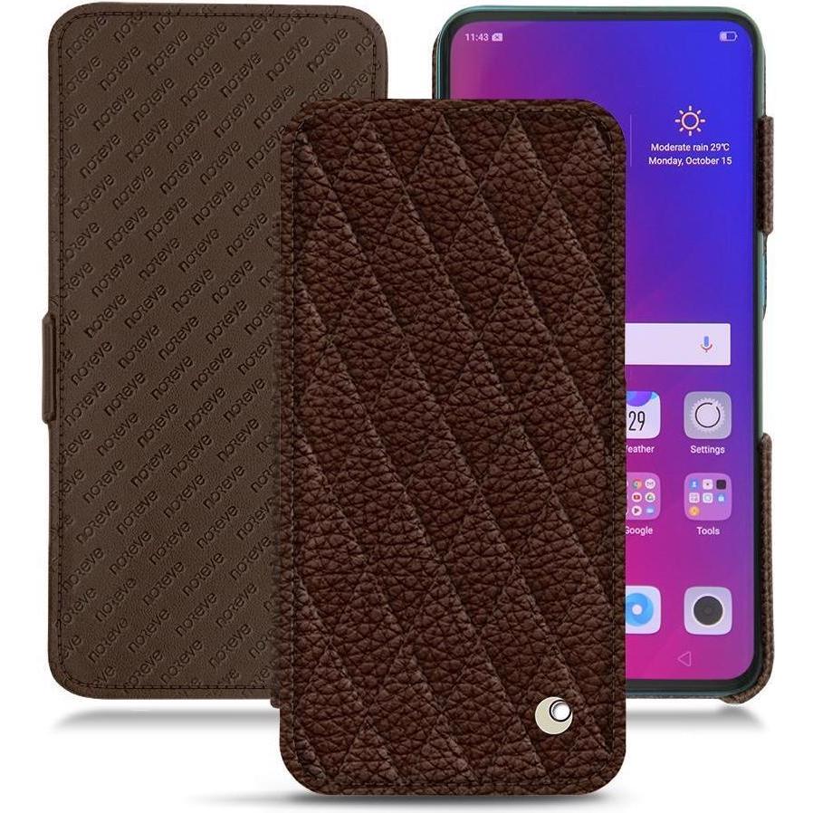 Noreve Lederschutzhülle horizontal (Oppo Find X), Smartphone Hülle, Braun