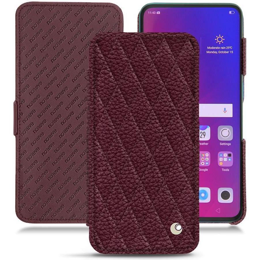 Noreve Lederschutzhülle horizontal (Oppo Find X), Smartphone Hülle, Violett