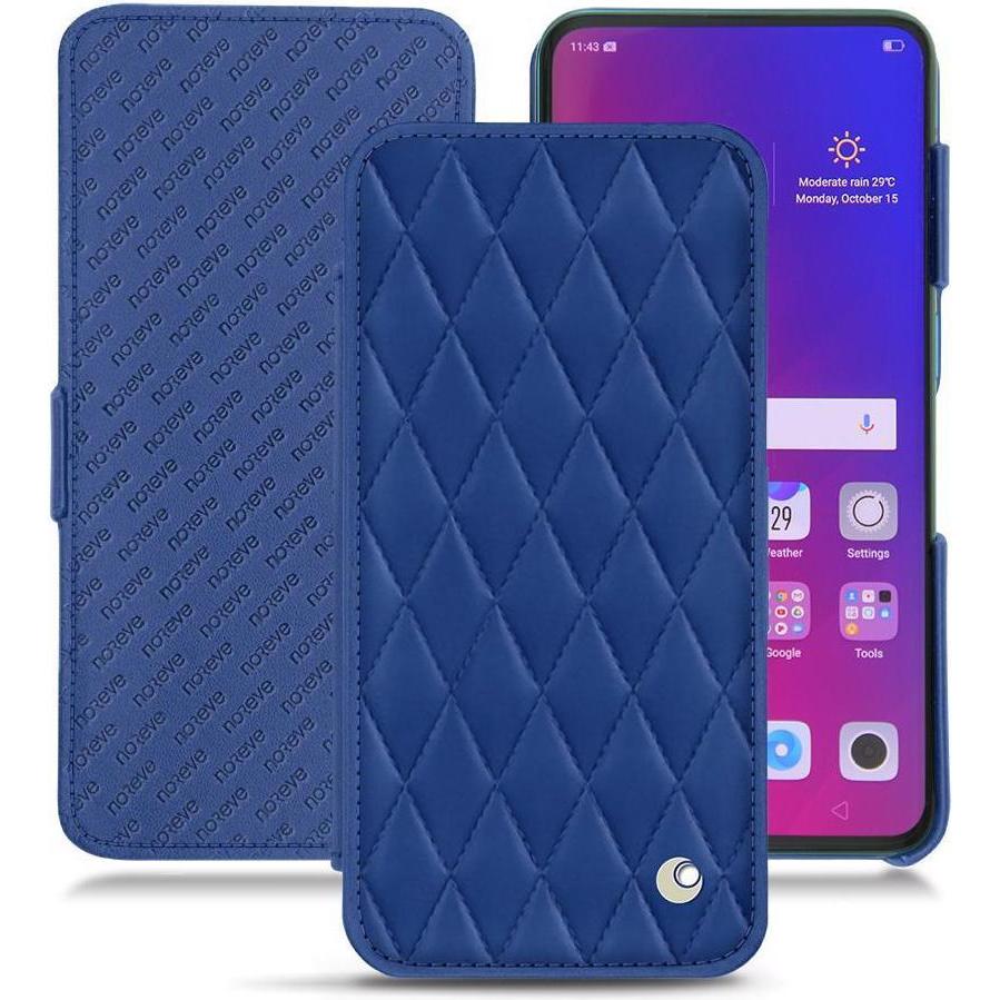 Thumbnail - Noreve Lederschutzhülle horizontal (Oppo Find X), Smartphone Hülle, Blau