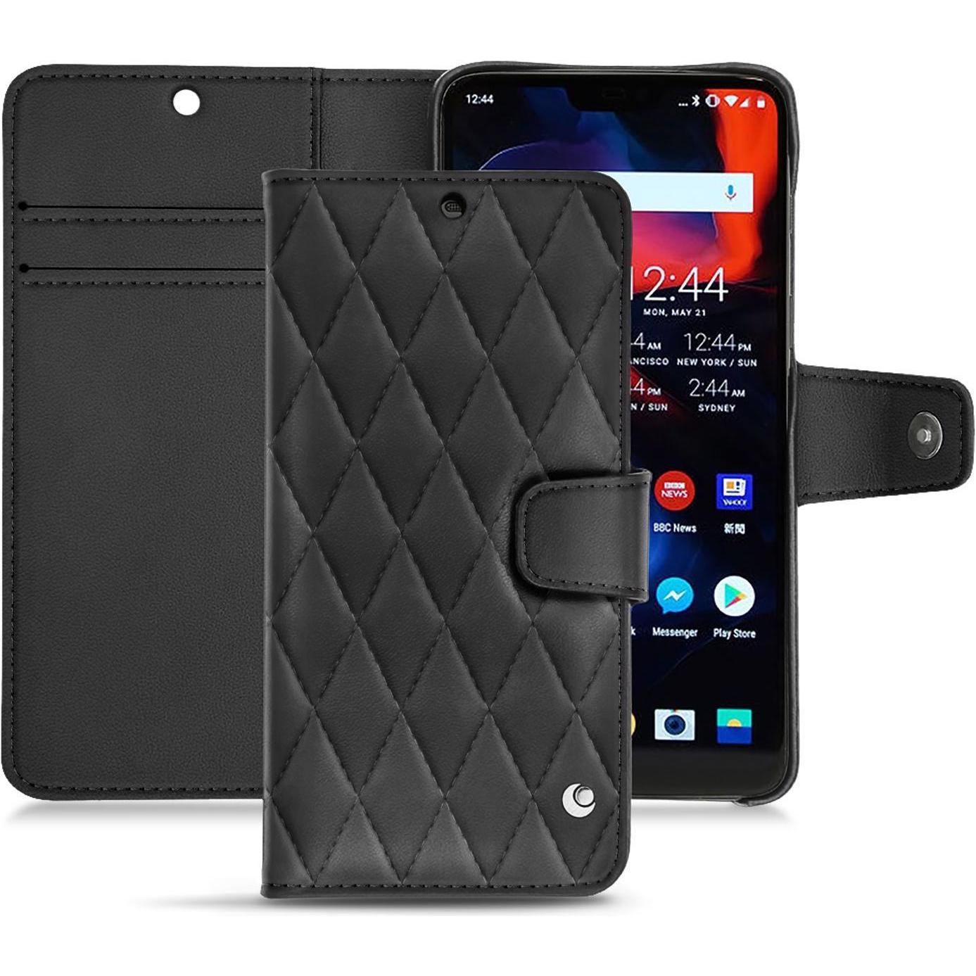 Thumbnail - Noreve Lederschutzhülle Wallet (OnePlus 6), Smartphone Hülle, Schwarz