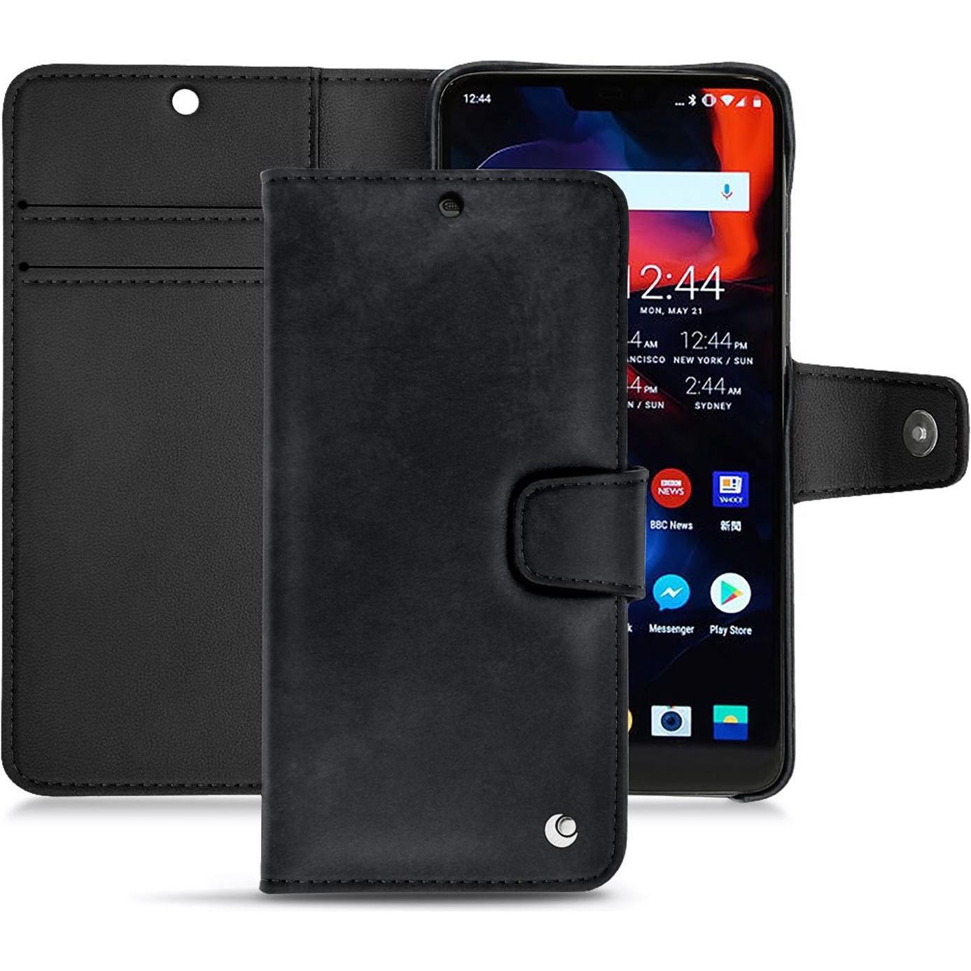 Thumbnail - Noreve Lederschutzhülle Wallet (OnePlus 6), Smartphone Hülle, Schwarz