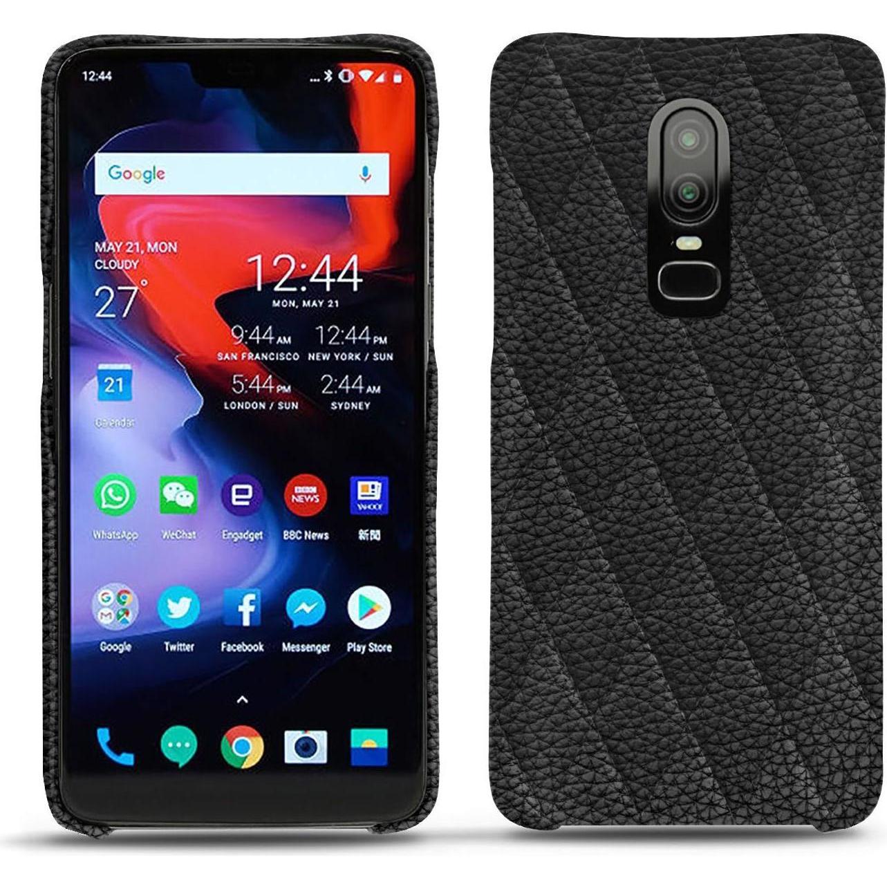 Noreve Lederschutzhülle (OnePlus 6), Smartphone Hülle, Schwarz