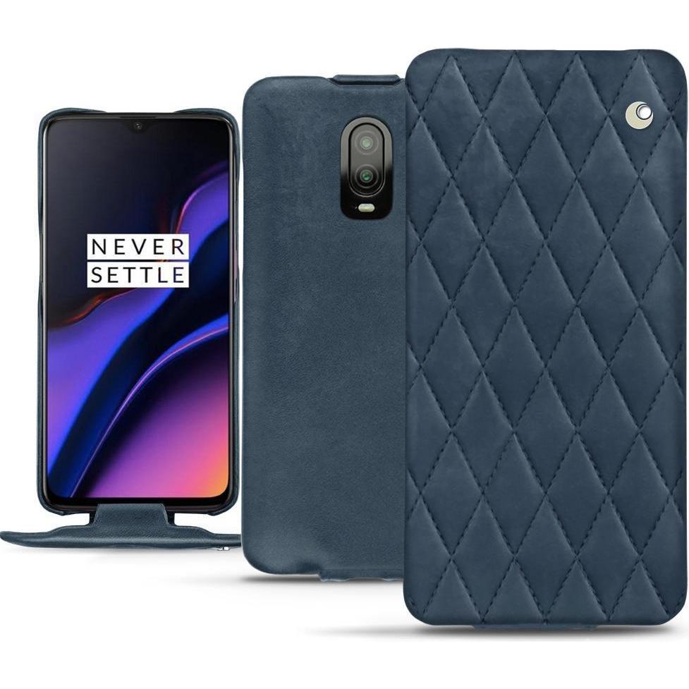 Noreve Lederschutzhülle vertikal (OnePlus 6T), Smartphone Hülle, Blau