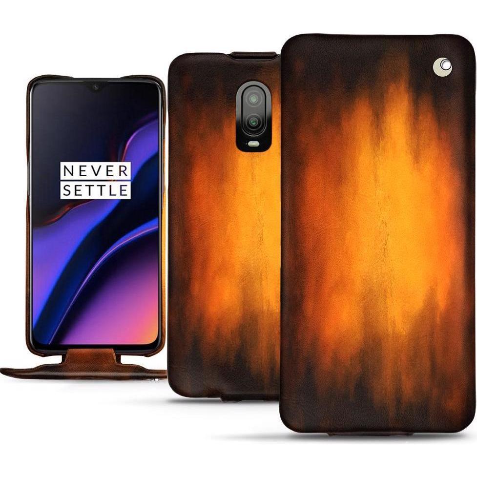 Thumbnail - Noreve Lederschutzhülle vertikal (OnePlus 6T), Smartphone Hülle, Violett