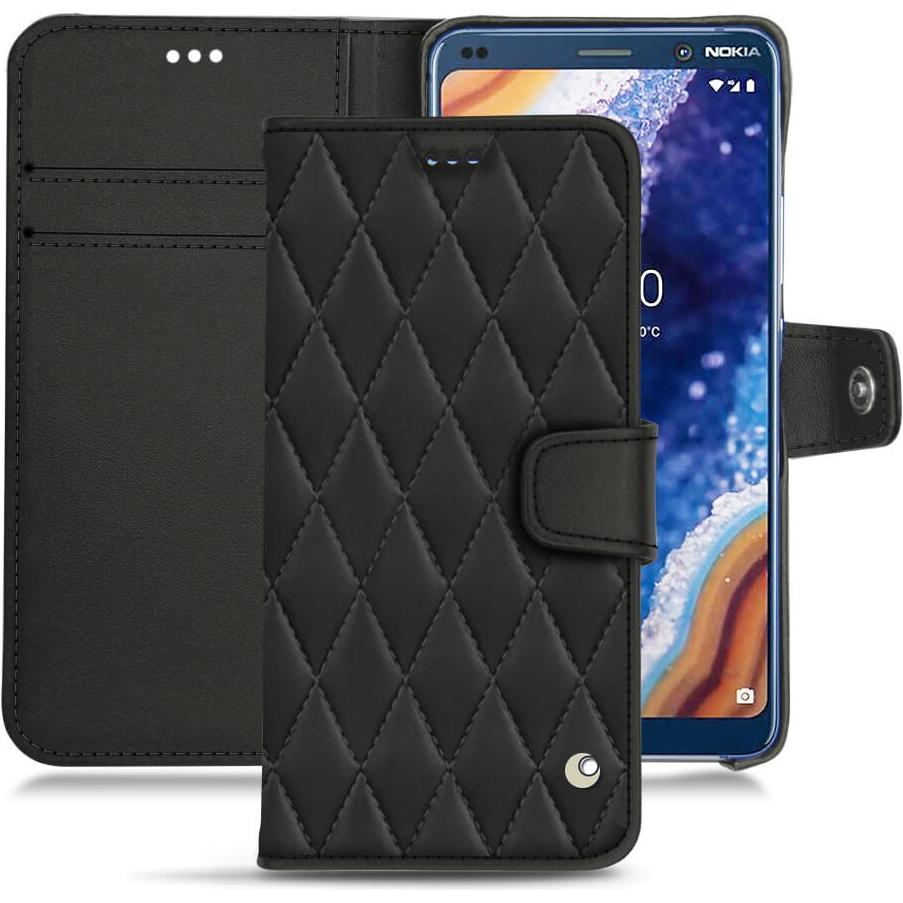 Noreve Lederschutzhülle Wallet (Nokia 9 PureView), Smartphone Hülle, Schwarz