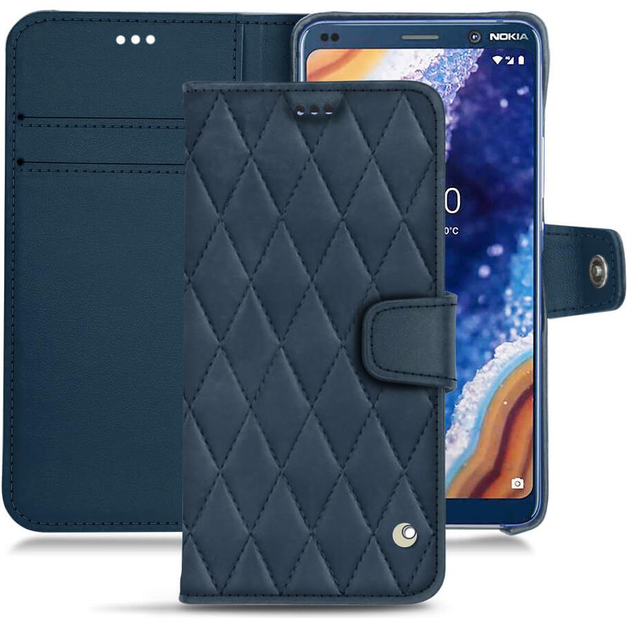Noreve Lederschutzhülle Wallet (Nokia 9 PureView), Smartphone Hülle, Blau