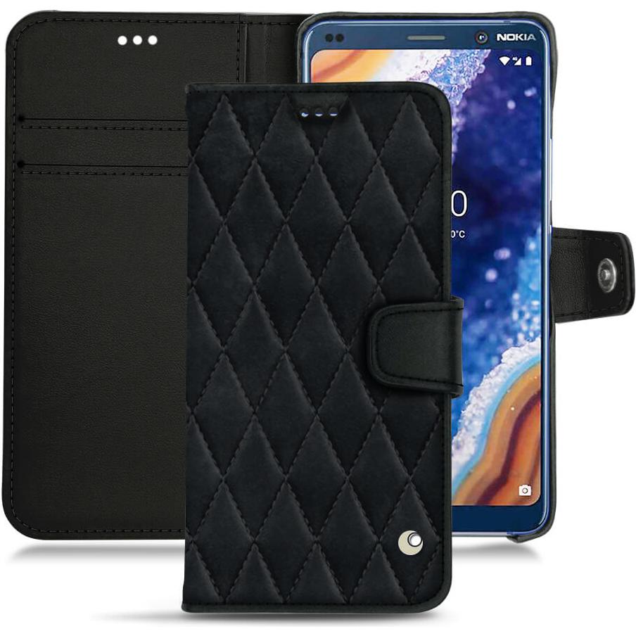 Noreve Lederschutzhülle Wallet (Nokia 9 PureView), Smartphone Hülle, Schwarz