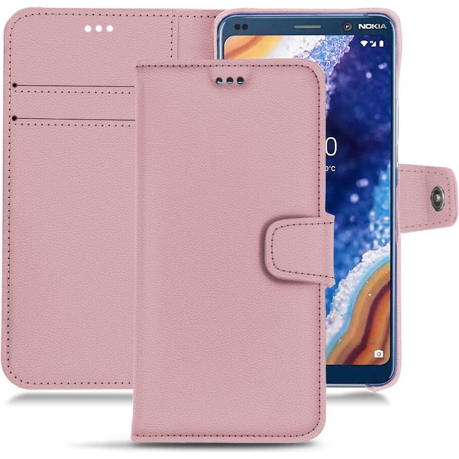 Noreve Lederschutzhülle Wallet (Nokia 9 PureView), Smartphone Hülle, Rosa