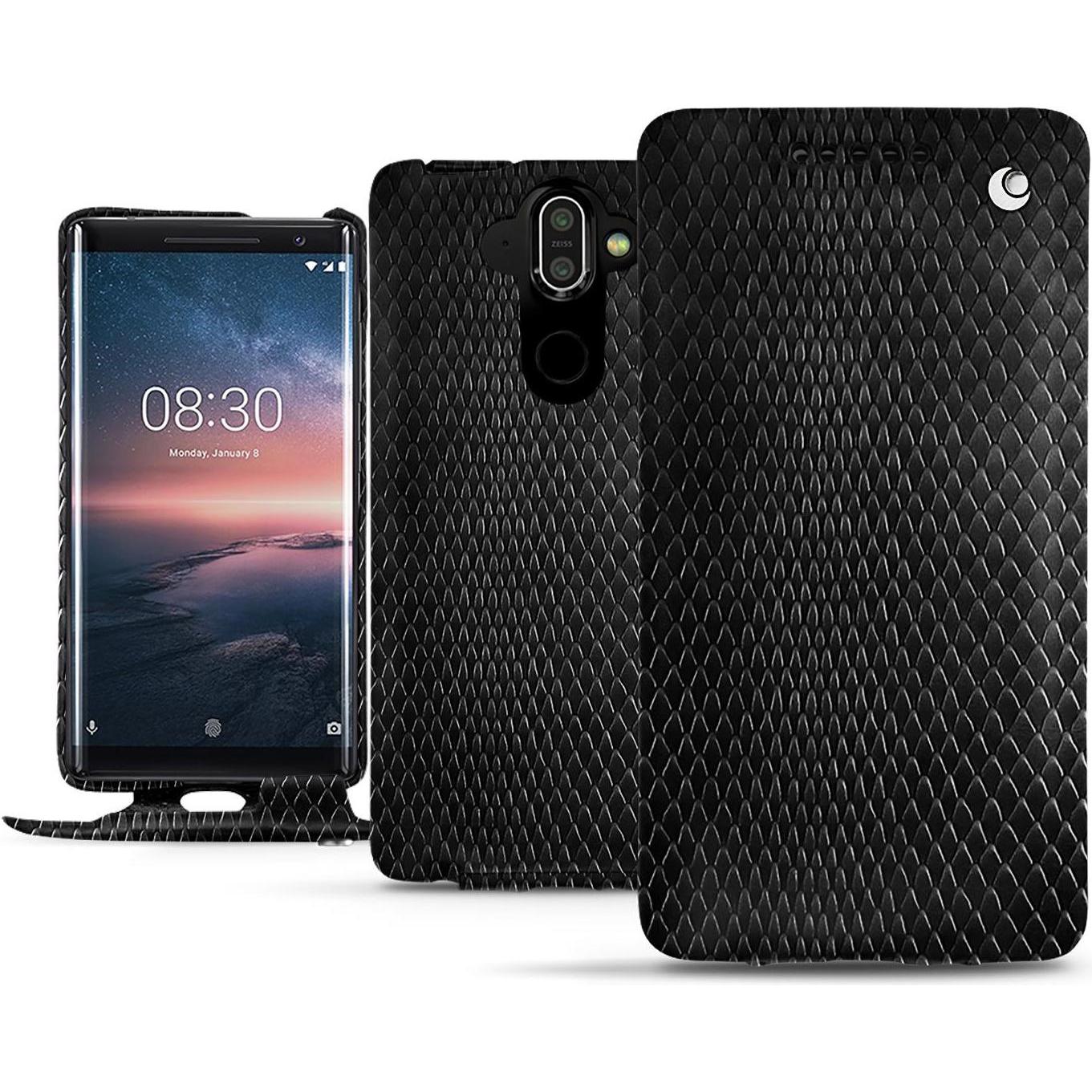 Thumbnail - Noreve Lederschutzhülle vertikal (Nokia 8 Sirocco), Smartphone Hülle, Schwarz