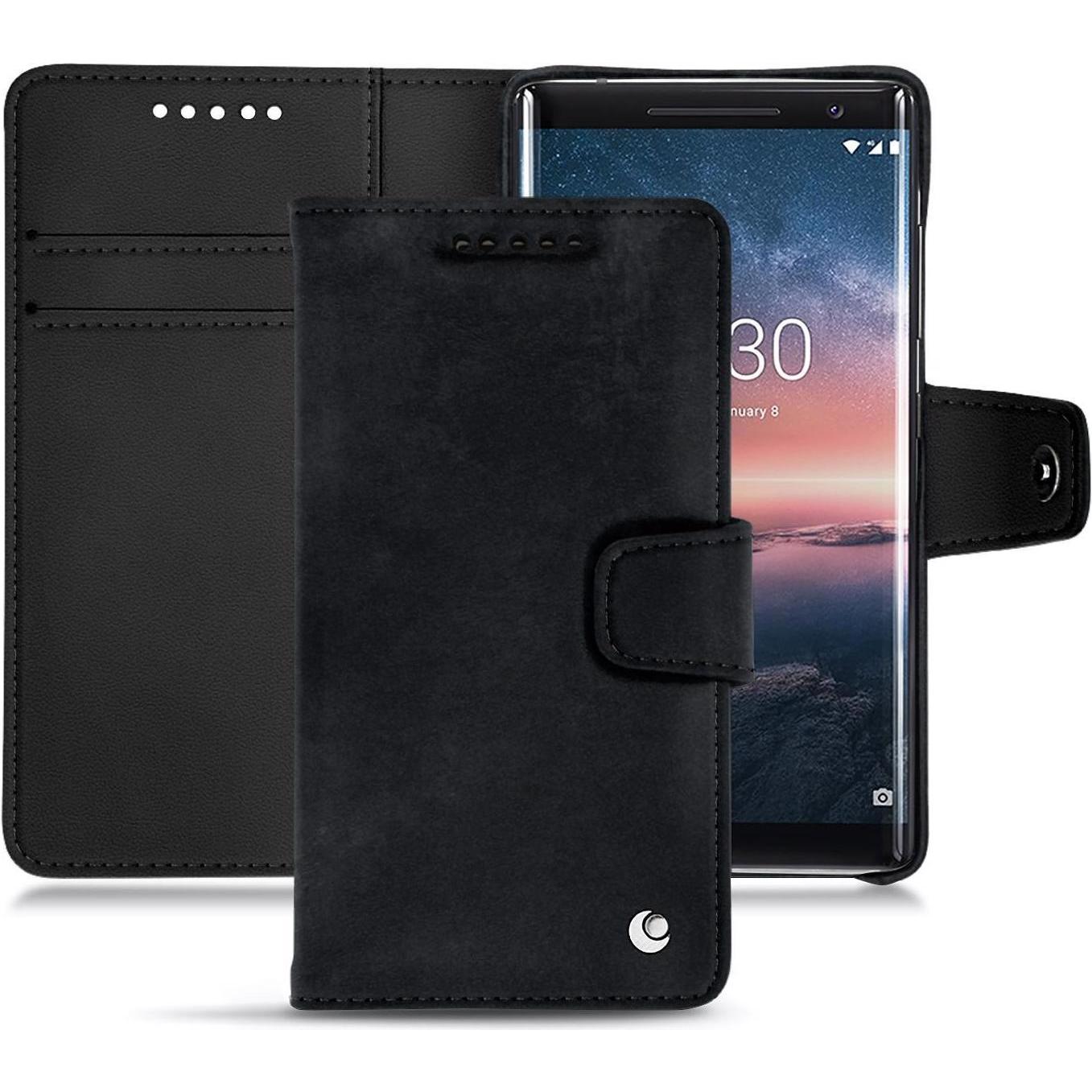 Noreve Lederschutzhülle Wallet (Nokia 8 Sirocco), Smartphone Hülle, Schwarz