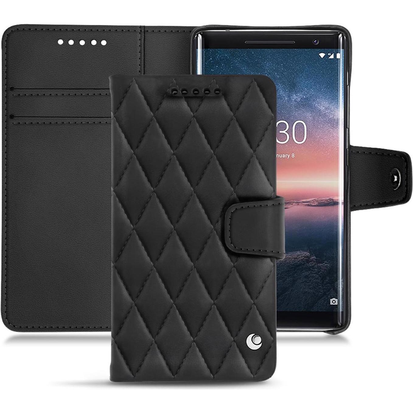 Noreve Lederschutzhülle Wallet (Nokia 8 Sirocco), Smartphone Hülle, Schwarz