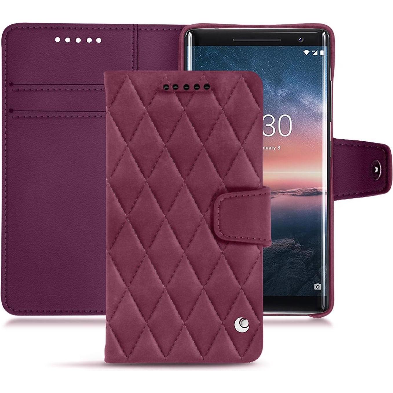 Noreve Lederschutzhülle Wallet (Nokia 8 Sirocco), Smartphone Hülle, Violett