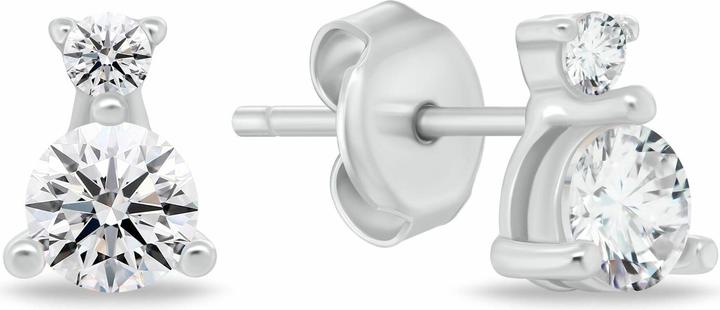 Immagine prodotto Brilio Silver - Minimalist silver earrings with zircons EA1175W (Argento)