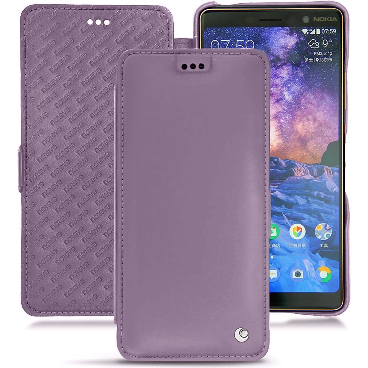 Noreve Lederschutzhülle horizontal (Apple iPhone 7 Plus), Smartphone Hülle, Violett