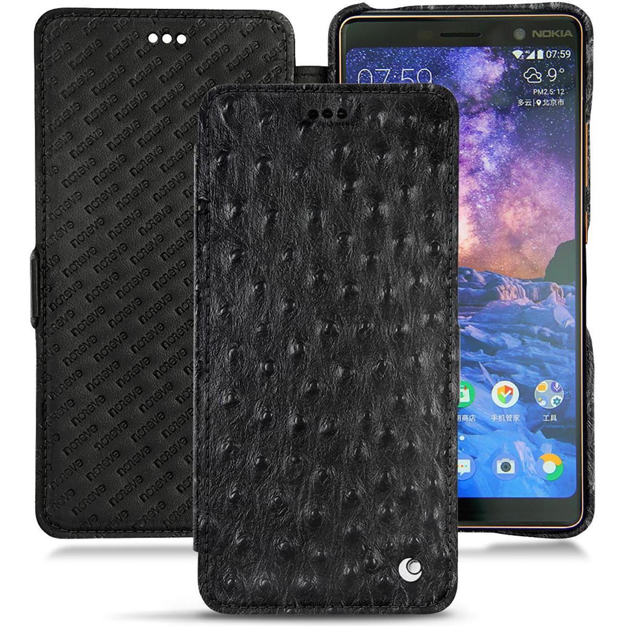 Thumbnail - Noreve Lederschutzhülle horizontal (Apple iPhone 7 Plus), Smartphone Hülle, Schwarz