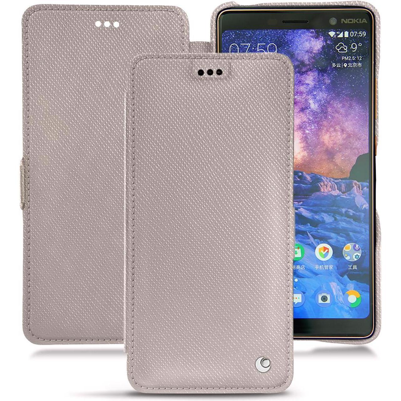 Noreve Lederschutzhülle horizontal (Apple iPhone 7 Plus), Smartphone Hülle, Beige