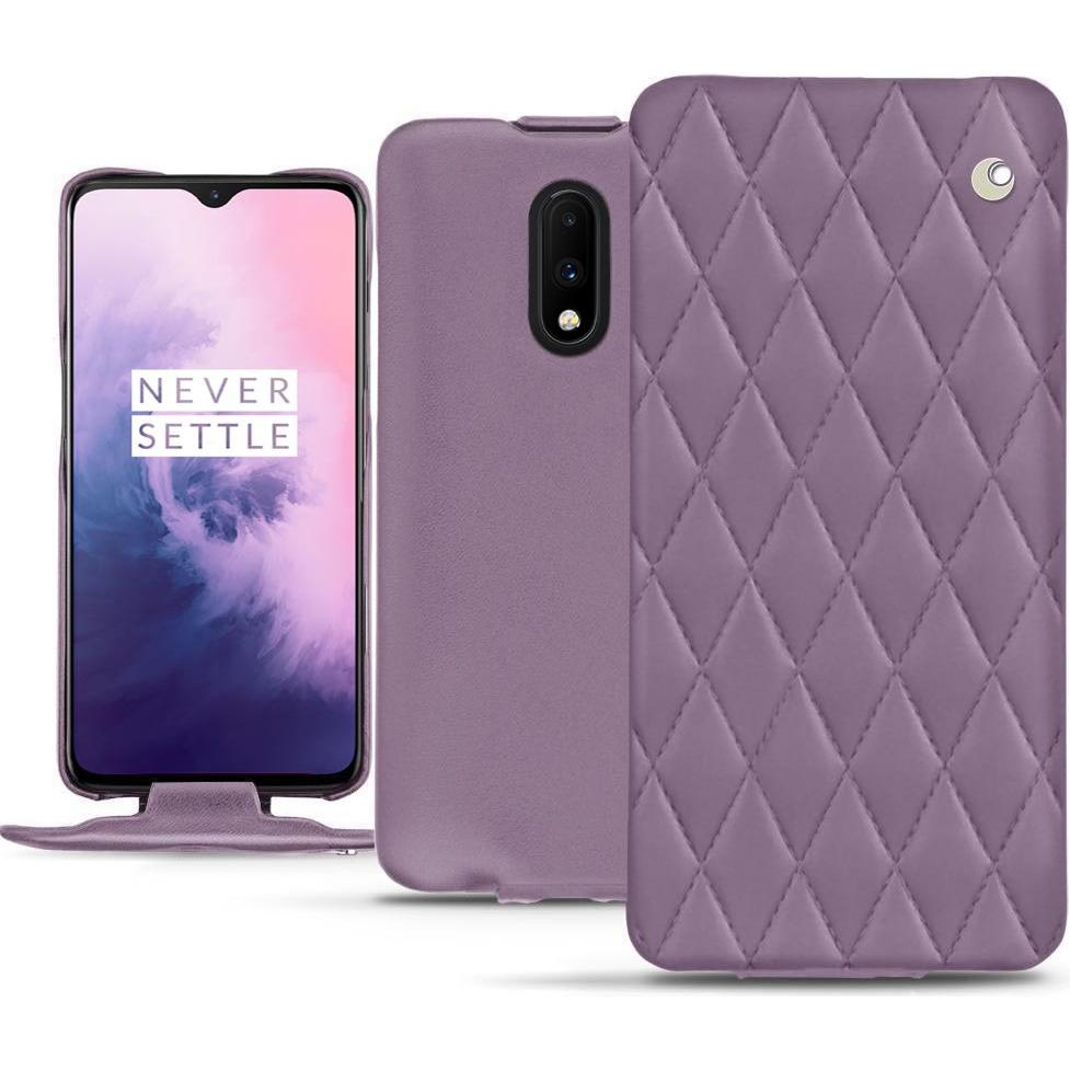 Noreve Lederschutzhülle vertikal (OnePlus 7), Smartphone Hülle, Violett