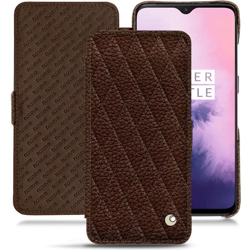 Noreve Lederschutzhülle horizontal (OnePlus 7), Smartphone Hülle, Braun