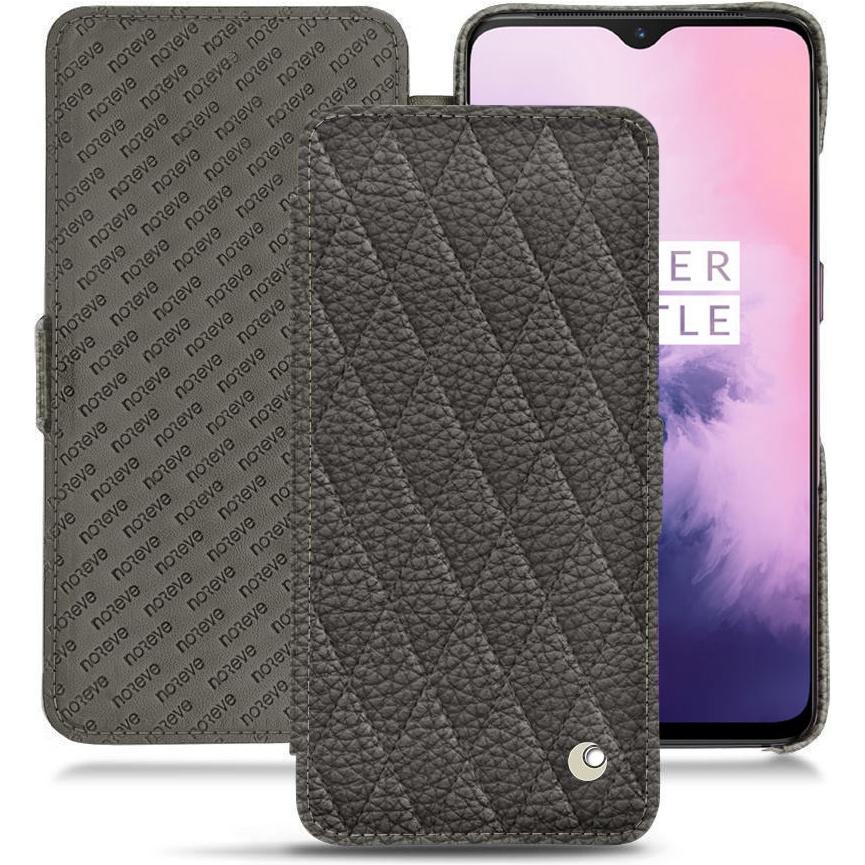 Thumbnail - Noreve Lederschutzhülle horizontal (OnePlus 7), Smartphone Hülle, Grau