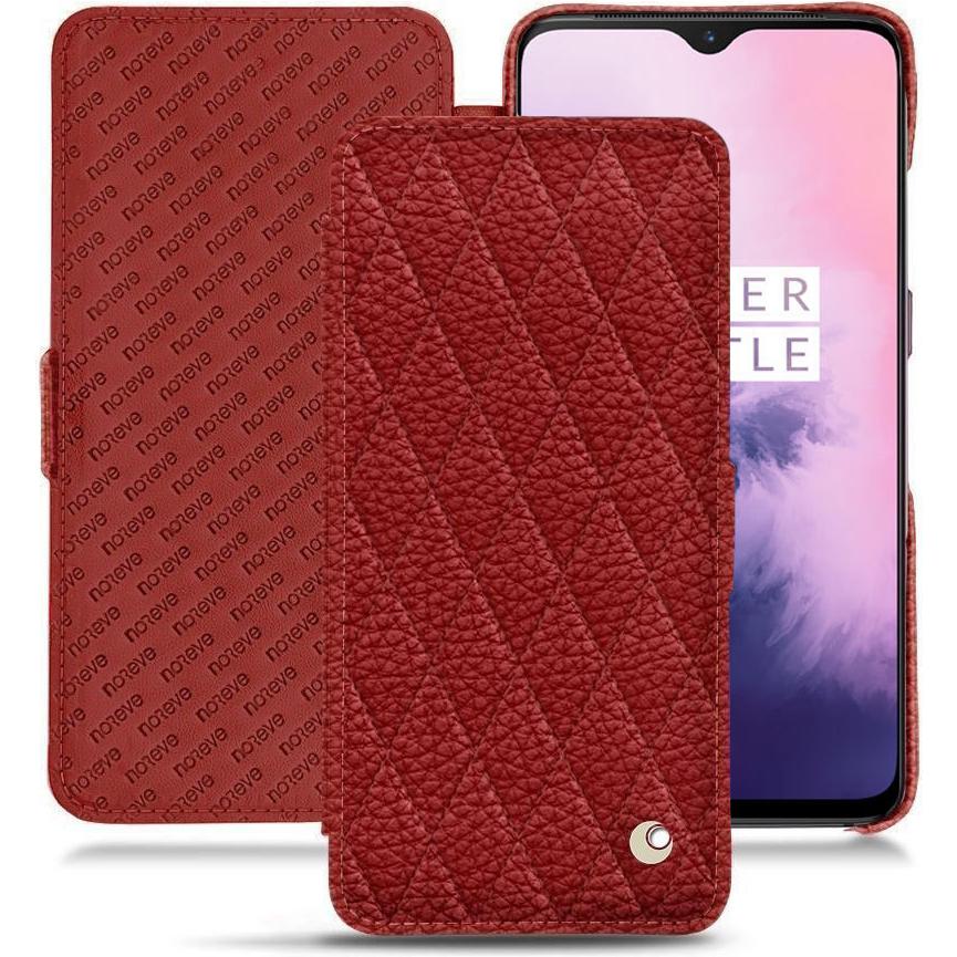 Noreve Lederschutzhülle horizontal (OnePlus 7), Smartphone Hülle, Rot