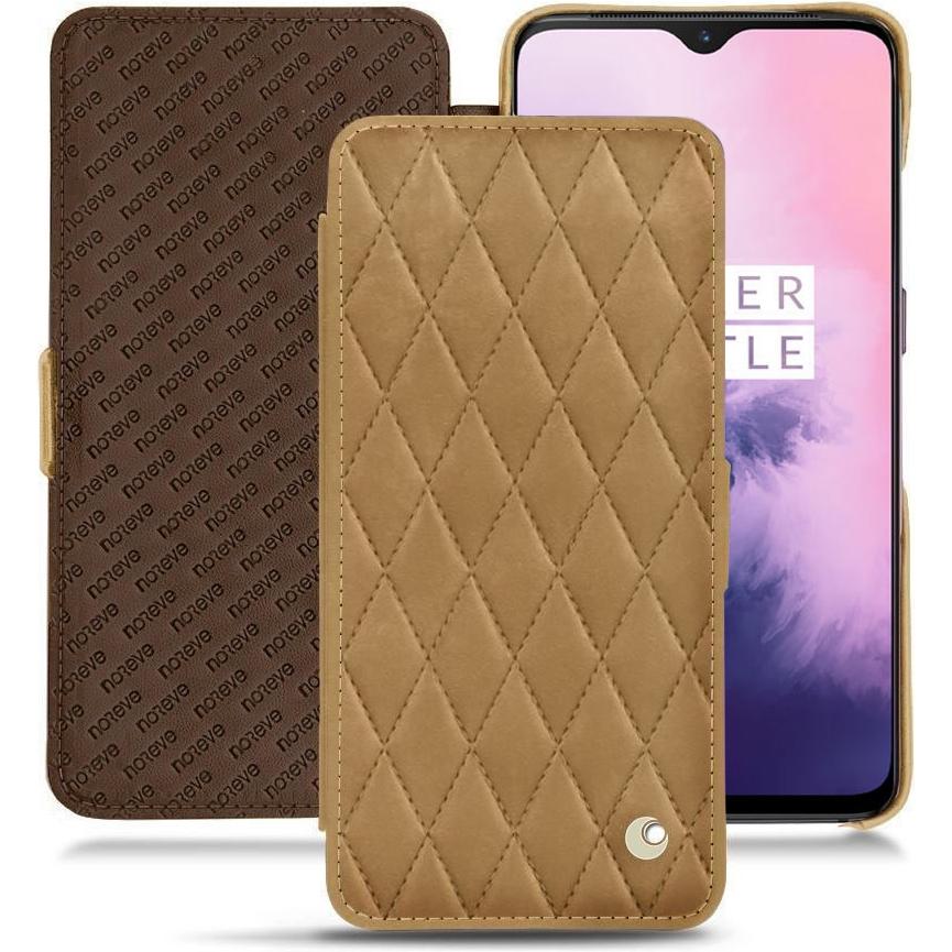 Noreve Lederschutzhülle horizontal (OnePlus 7), Smartphone Hülle, Braun