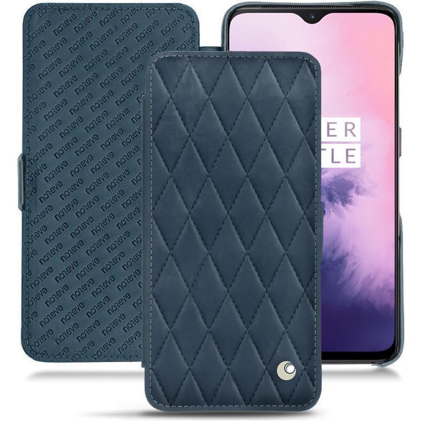 Noreve Lederschutzhülle horizontal (OnePlus 7), Smartphone Hülle, Blau