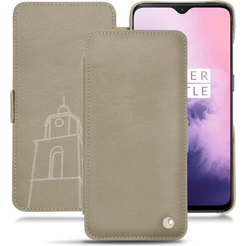 Noreve Lederschutzhülle horizontal (OnePlus 7), Smartphone Hülle, Beige