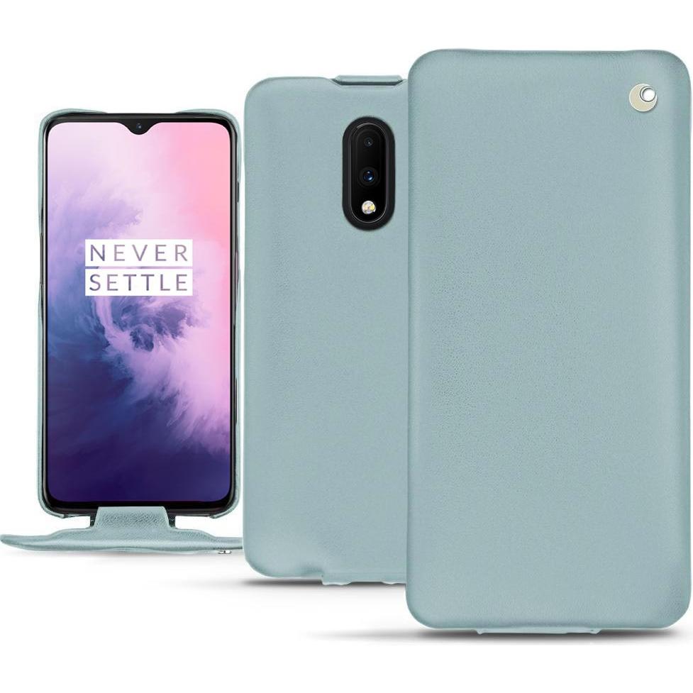 Noreve Lederschutzhülle vertikal (OnePlus 7), Smartphone Hülle, Blau