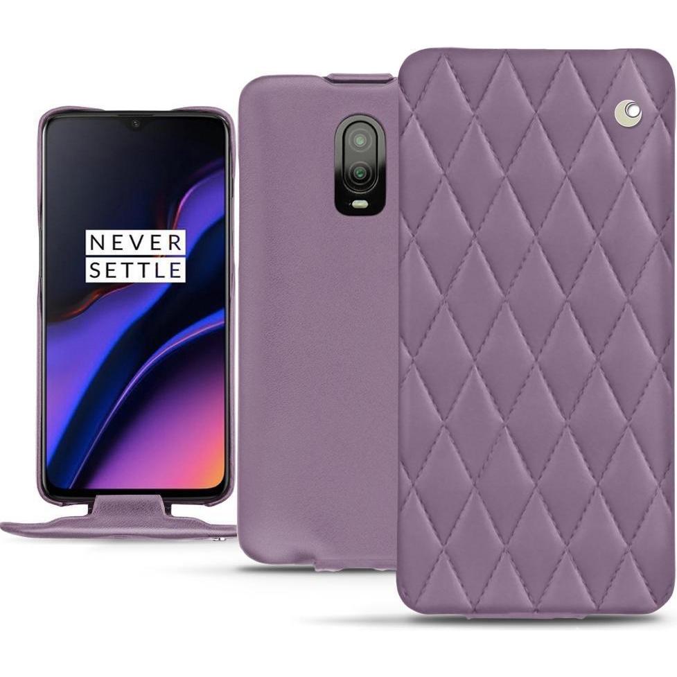 Noreve Lederschutzhülle vertikal (OnePlus 6T), Smartphone Hülle, Violett