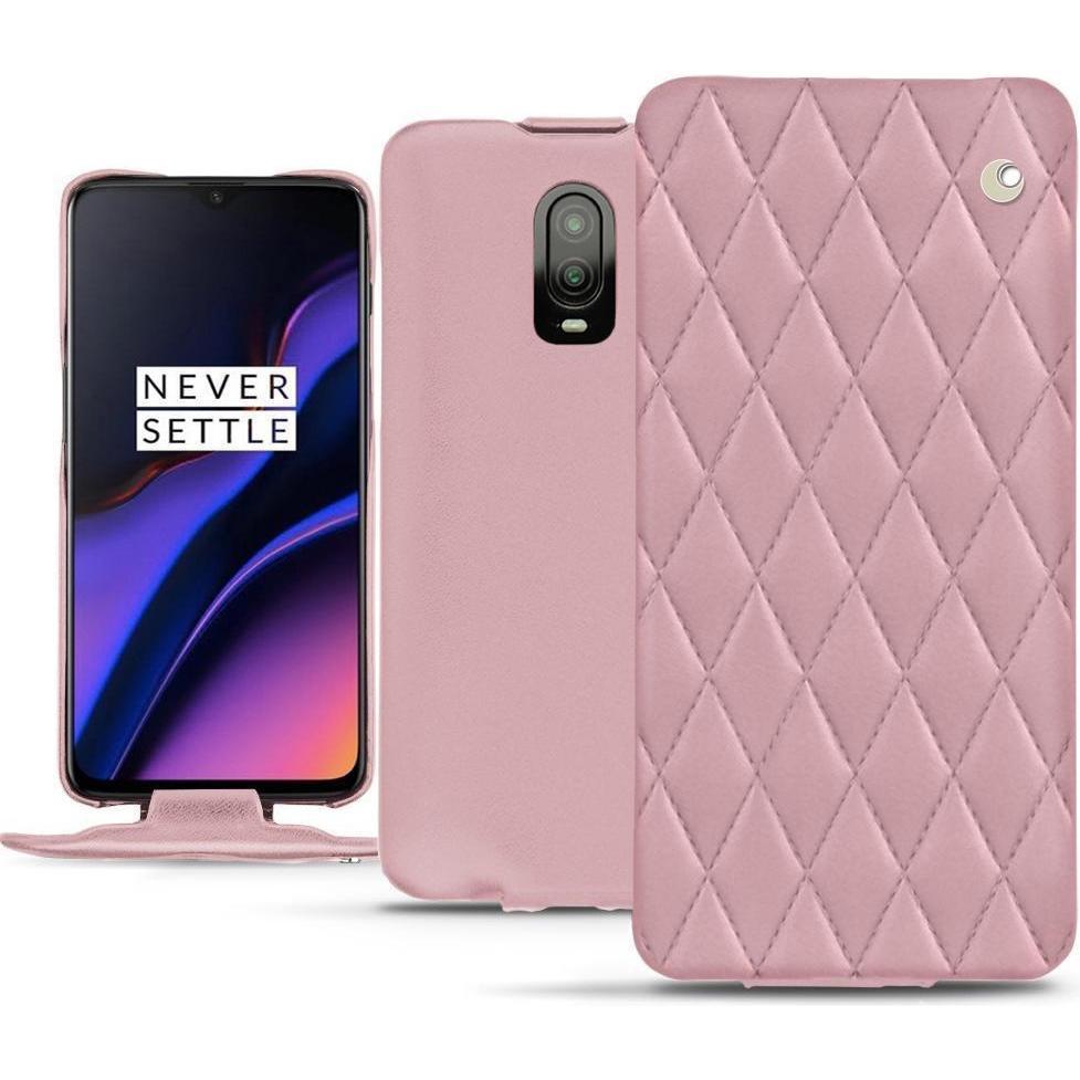 Noreve Lederschutzhülle vertikal (OnePlus 6T), Smartphone Hülle, Rosa