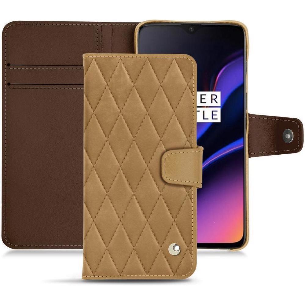 Noreve Lederschutzhülle Wallet (OnePlus 6T), Smartphone Hülle, Braun