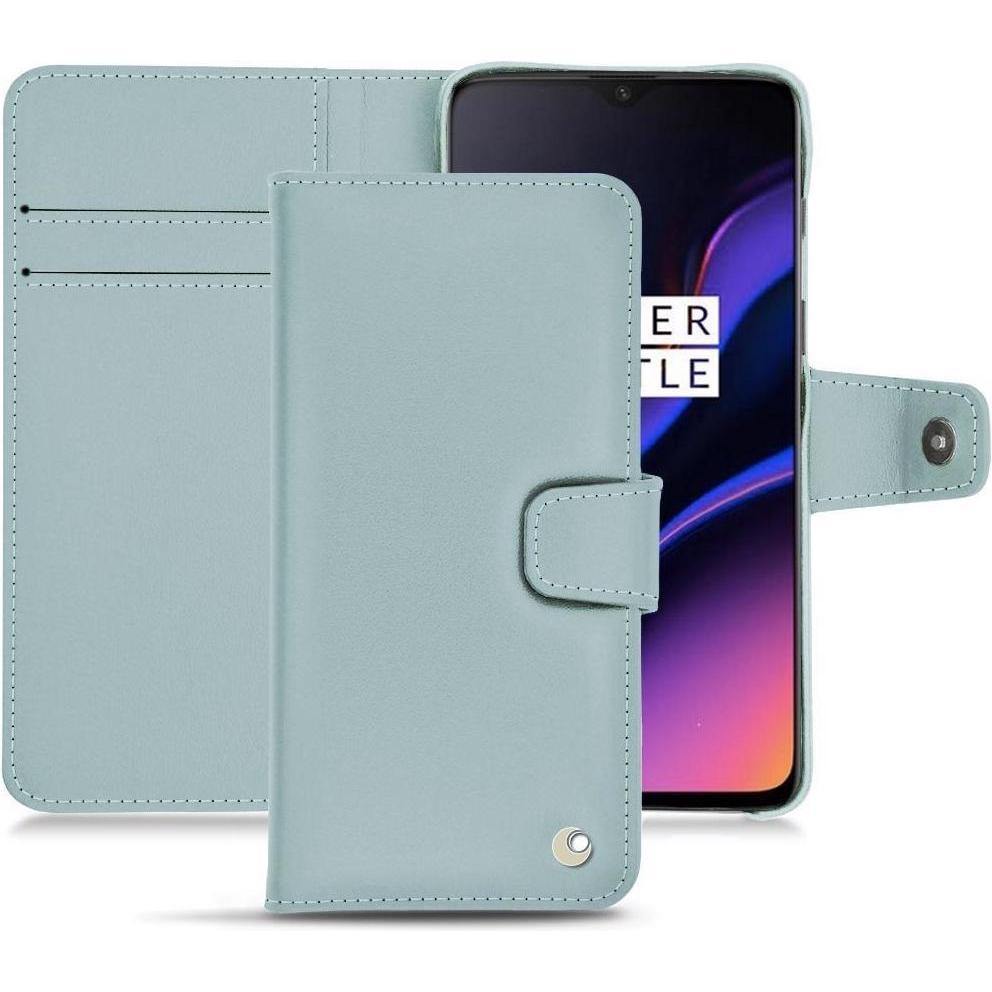 Noreve Lederschutzhülle Wallet (OnePlus 6T), Smartphone Hülle, Blau
