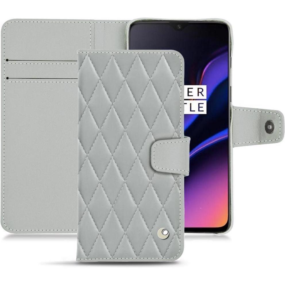 Noreve Lederschutzhülle Wallet (OnePlus 6T), Smartphone Hülle, Grau