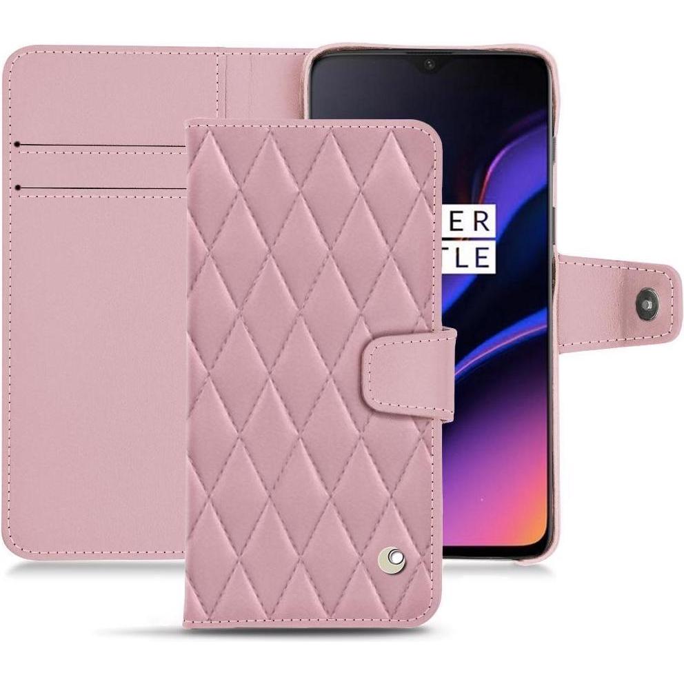 Noreve Lederschutzhülle Wallet (OnePlus 6T), Smartphone Hülle, Rosa