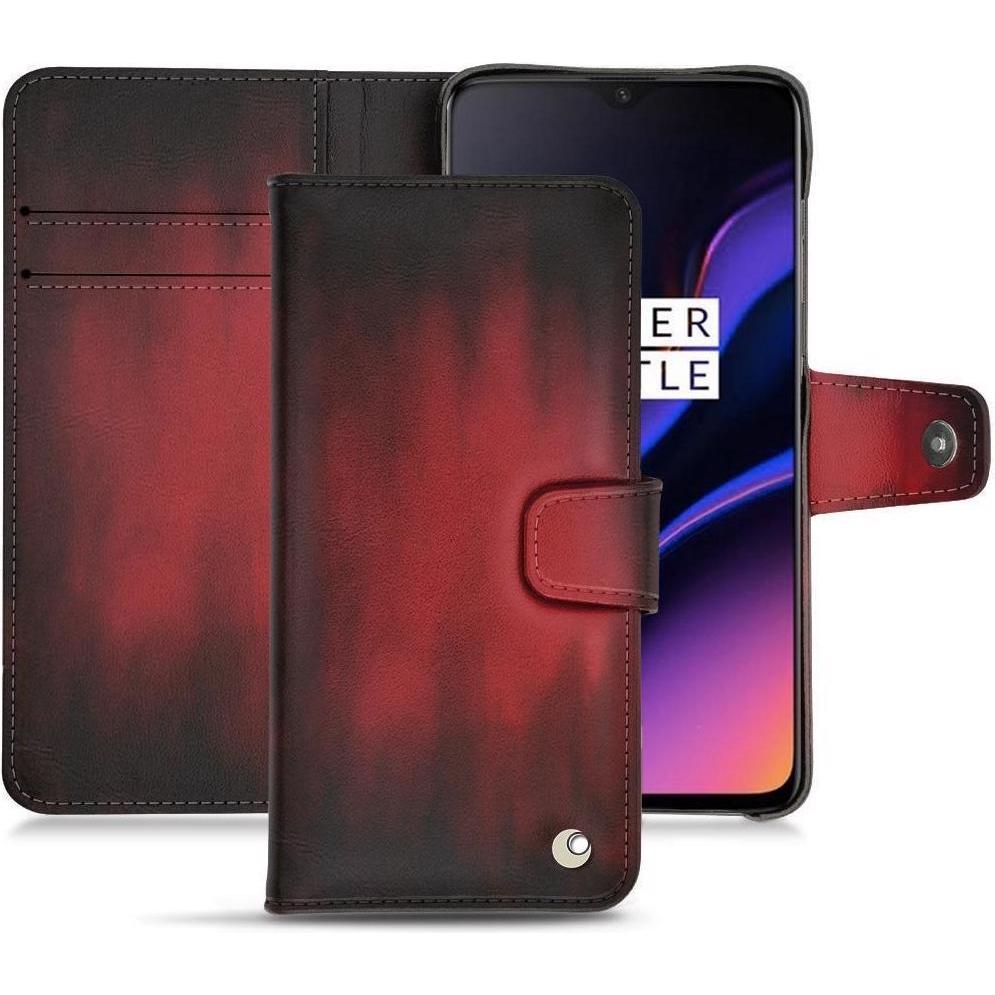 Noreve Lederschutzhülle Wallet (OnePlus 6T), Smartphone Hülle, Rot