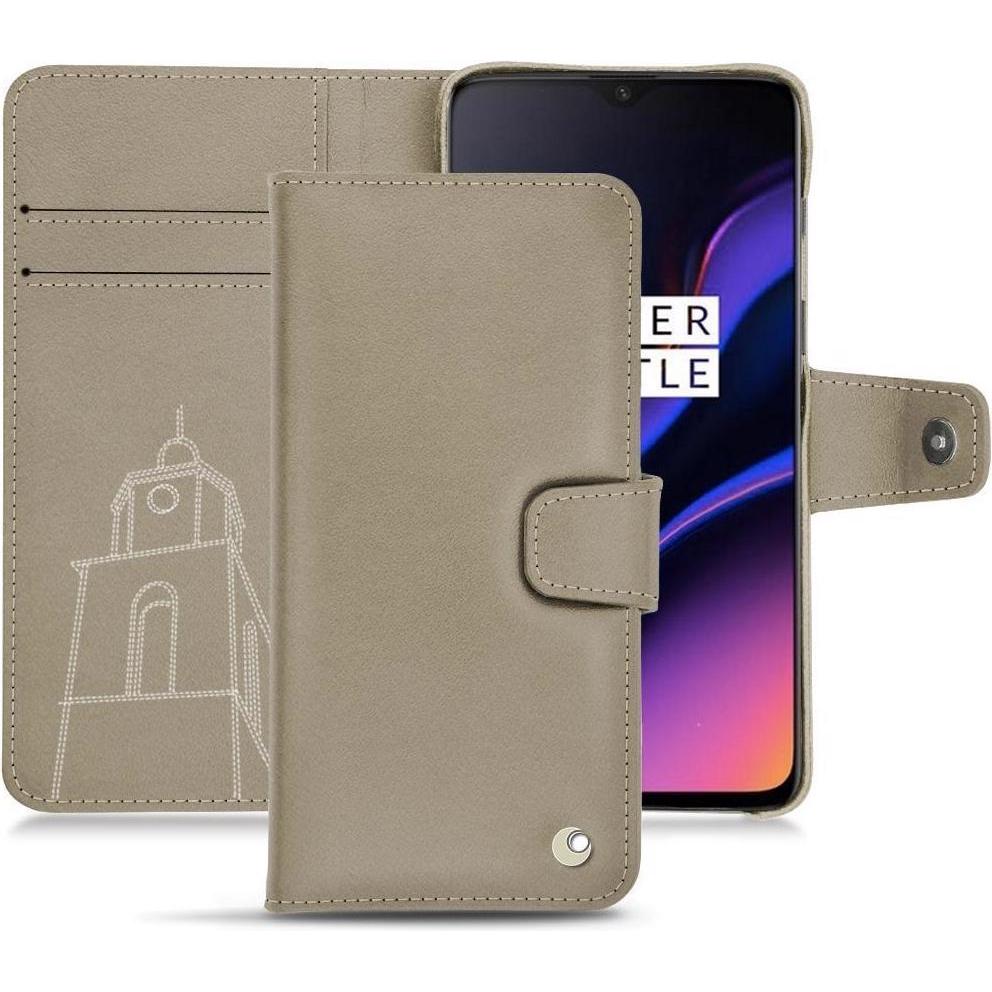 Noreve Lederschutzhülle Wallet (OnePlus 6T), Smartphone Hülle, Beige