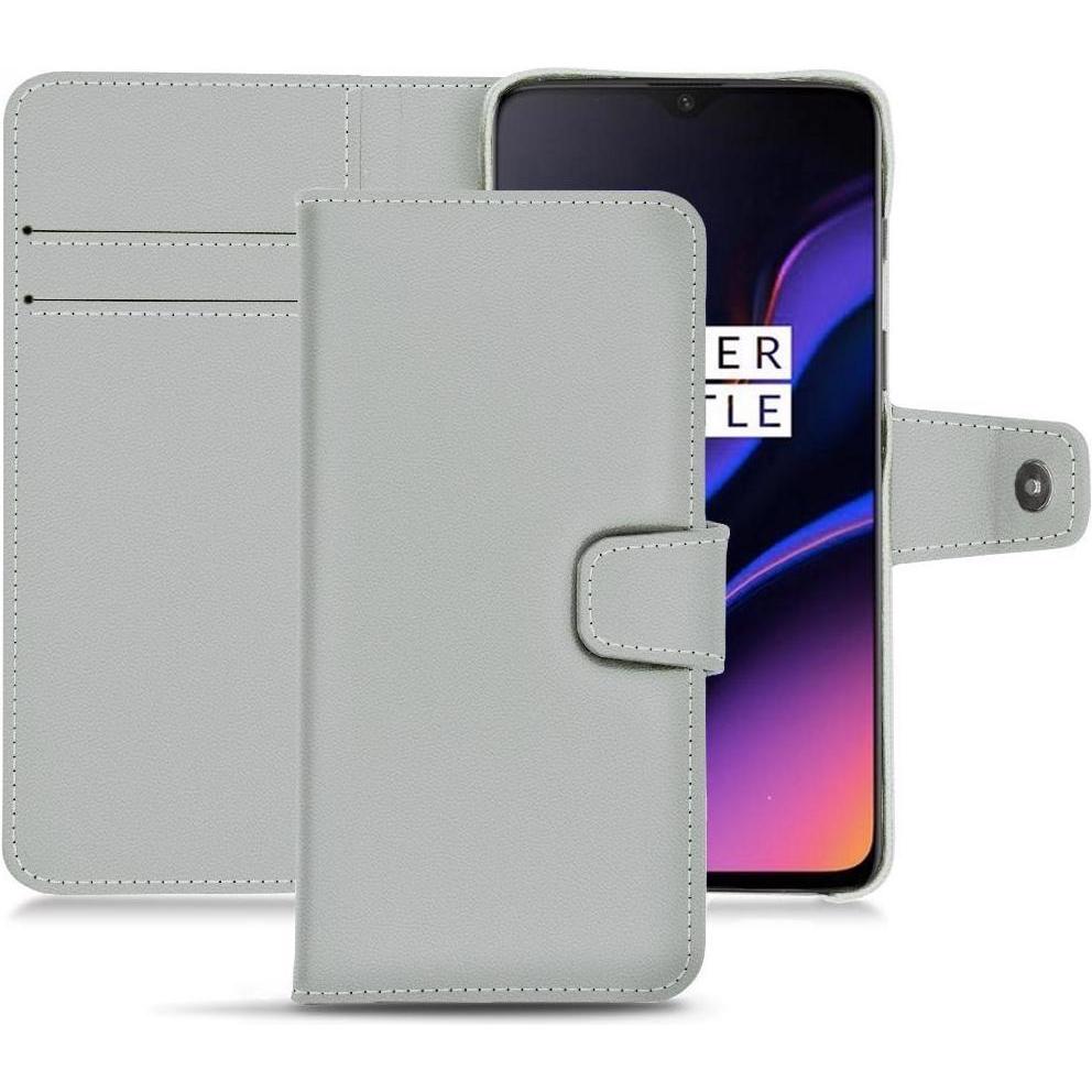 Noreve Lederschutzhülle Wallet (OnePlus 6T), Smartphone Hülle, Grau