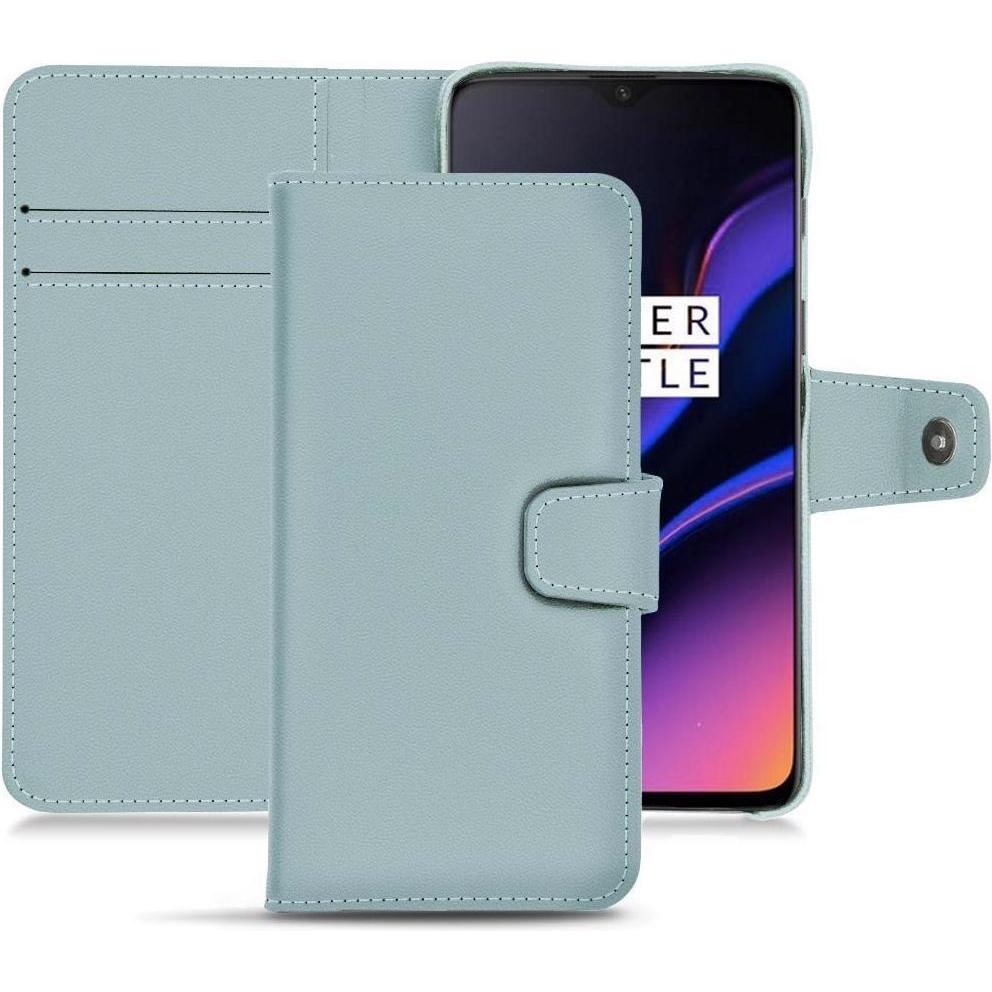 Noreve Lederschutzhülle Wallet (OnePlus 6T), Smartphone Hülle, Blau