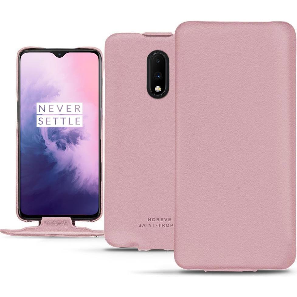 Noreve Lederschutzhülle vertikal (OnePlus 7), Smartphone Hülle, Rosa